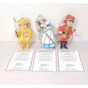 Ashton Drake Storybook Ornaments Wizard of Oz Milkmaid,Soldier,Winkie 1999